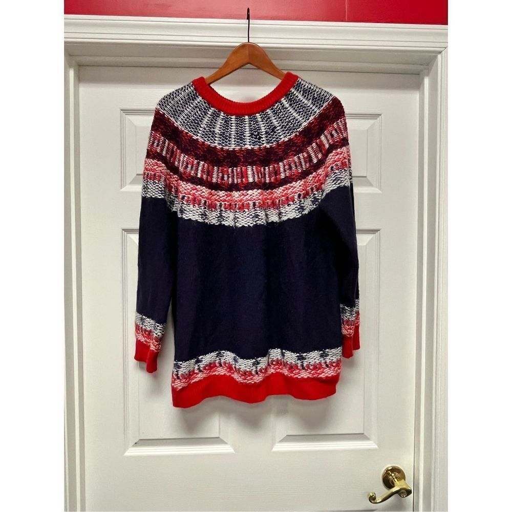 ASOS Red & Blue Faire Isle Nordic Design Sweater sz 12